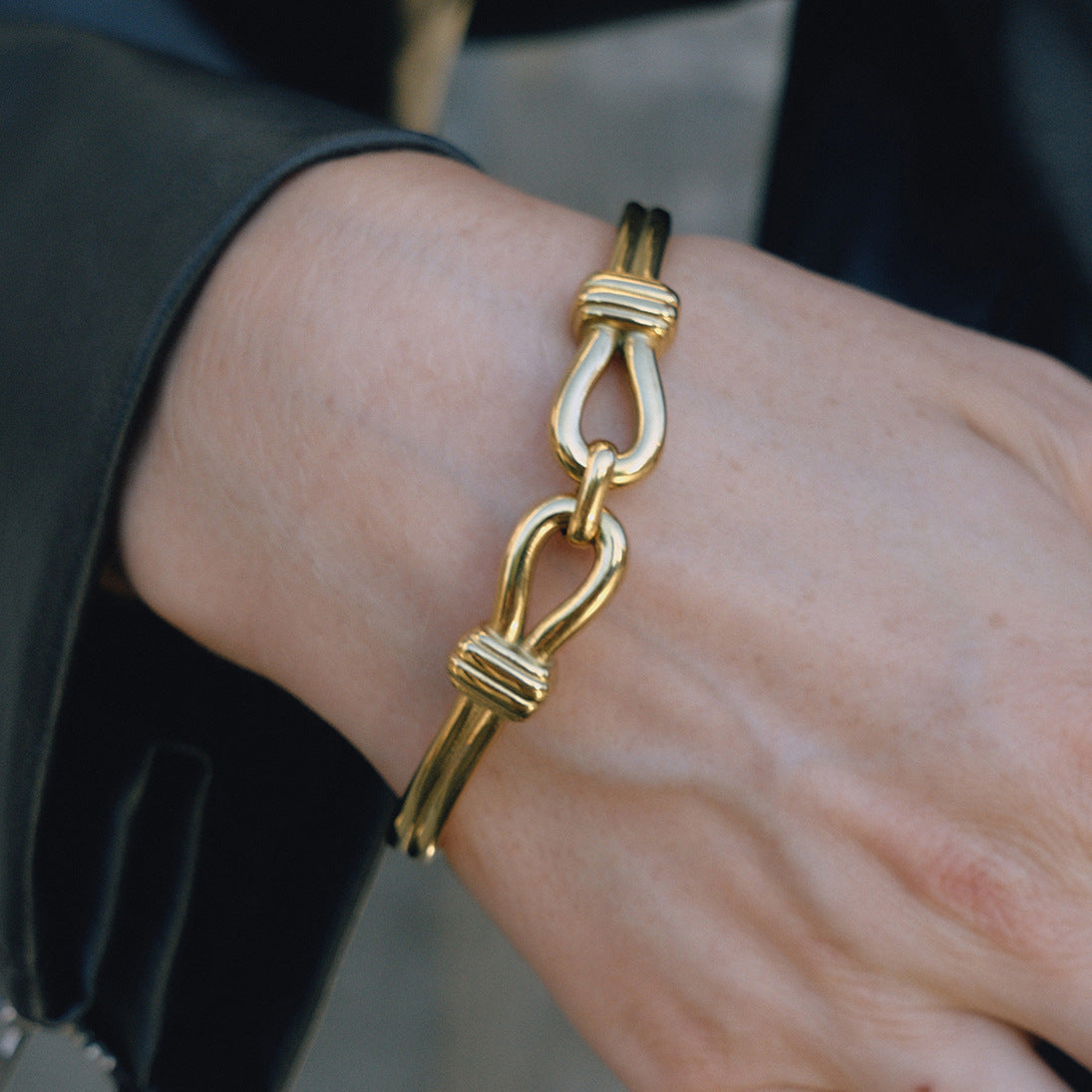 18k Gold Bracelet Non-Fading Stainless Steel Jewelry Bracelet with Clasp