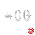 Star Moon Zircon 925 Sterling Silver Earring Set — decorative detail — alternate angle 2 — jewelry finish and design detail