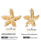 2H Oil Drop Flower Earrings Exaggerated Ear Jewelry Stainless Steel Accessories Earrings