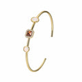 Gold-Plated Brass Sculptural CZ Bracelet with Cubic zirconia Detail for private-label fashion jewelry buyers