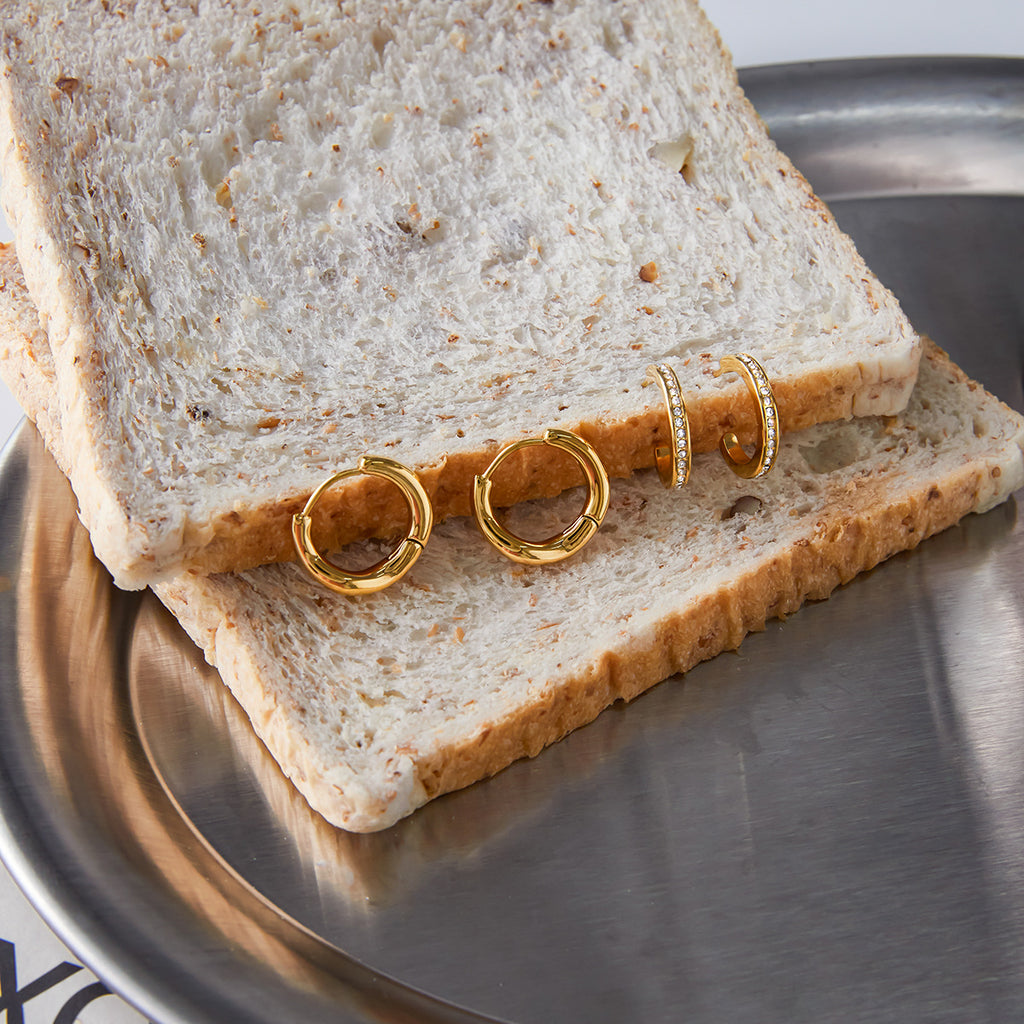 Ear Cuff in 18K Gold-Tone Stainless Steel Earrings with cuff design details