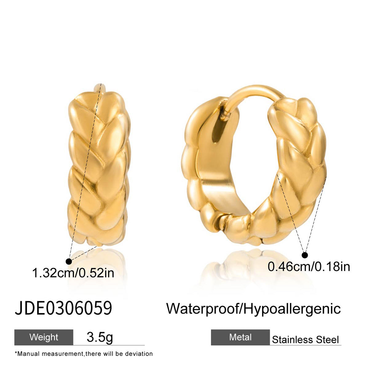 Ear Cuff in 18K Gold-Tone Stainless Steel Earrings with a refined design profile