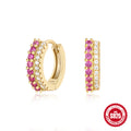 925 Sterling Silver Double Row Mixed Color Zircon Earrings — collection product image 06