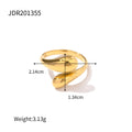 Gold-Tone Stainless Steel Ring with gold-tone stainless steel construction