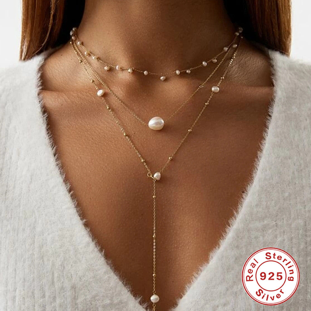 S925 Sterling Silver Dual Layer Cross Moon Necklace With Diamonds