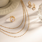 Necklace Plated18k Gold Three-Layer Necklace Fashionable Versatile Women's Non-Fading Necklace Jewelry