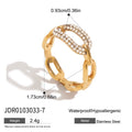 Cubic Zirconia Stainless Steel Gold-Plated Ring — alternate product view — jewelry finish and design detail