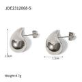 18K Gold-Plated Stainless Steel Drop Earrings with Teardrop Detail — alternate product view — jewelry finish and design detail