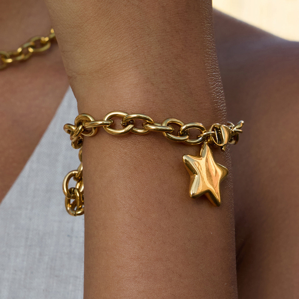 Five-pointed Star Stainless Steel Necklace Jewelry Women's Bracelet Accessories