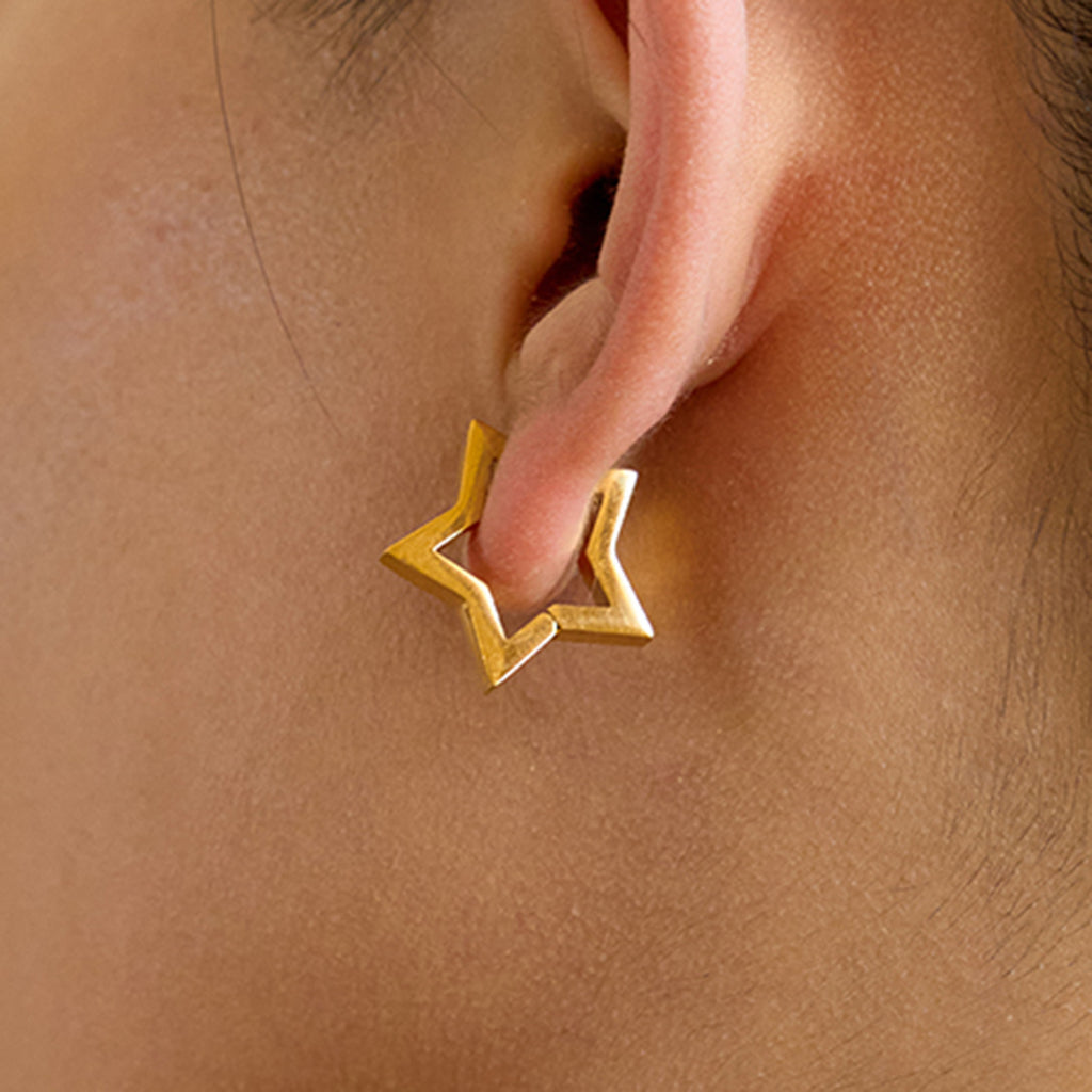 Stainless Steel Heart Earrings for Women Five-Pointed Star Stud Earrings Jewelry Accessories