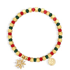 B0335 Casual Snowflake Zircon Pendant Beads Chalcedony Beads