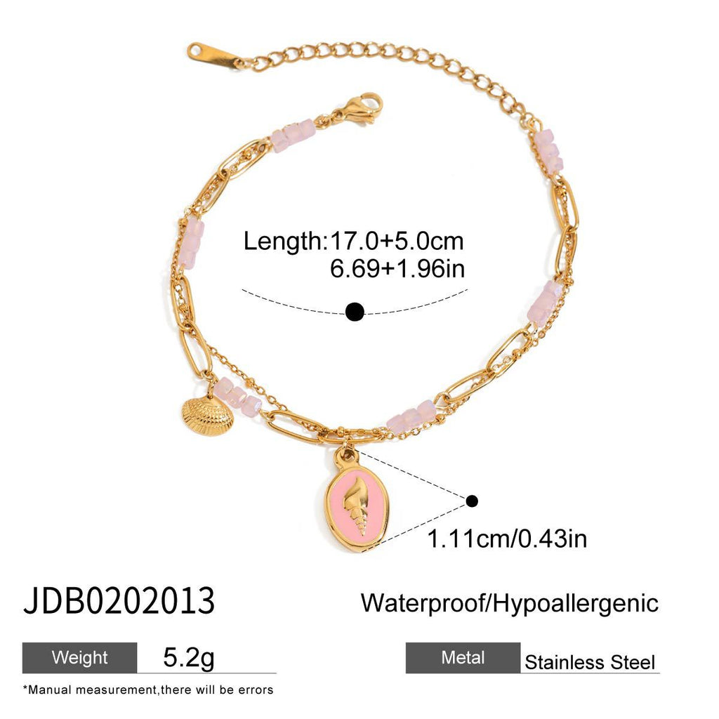 Alphabet Fruit Stainless Steel Pearl Bracelet Non-Fading Jewelry