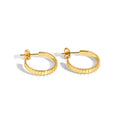 Gold-Plated Brass Gear-Edge Hoop Earrings — design detail
