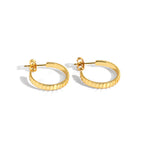 925Hypoallergenic Silver Needle Earrings Exaggerated Metal Round Hoop Earrings Gear Small Chanel Style Simple Hoop Earrings