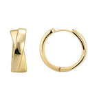 E0226Round Face Plain Hoop Earrings Fashion Gold-Plated Smooth Ear Cuff Hoop for Women
