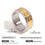 Color Block Ring Non-Fading Jewelry for Women Stainless Steel ring