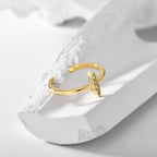 R0200 Ornament Cross Ring Slim Geometric Women's Ring Adjustable Open Simple Design
