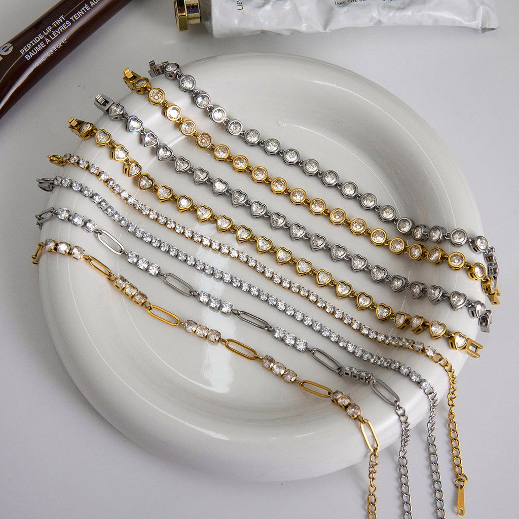 Stainless Steel Zircon Bracelet Women's Non-Fading Jewelry