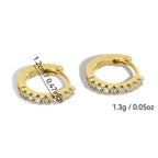 E0239 Hot Selling Earrings Simple Circle Micro Inlaid Single Row Zircon Earrings Women's Ear Clips Jewelry Direct Sale