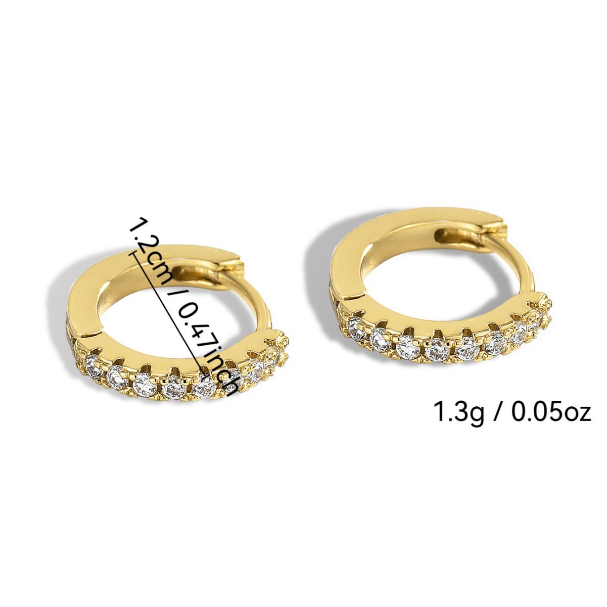 E0239 Hot Selling Earrings Simple Circle Micro Inlaid Single Row Zircon Earrings Women's Ear Clips Jewelry Direct Sale