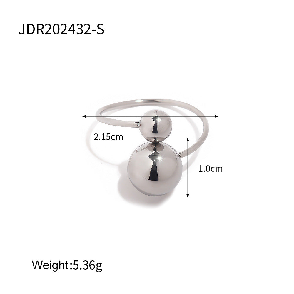 2H Ring18K Golden Three Balls gold Open Ring