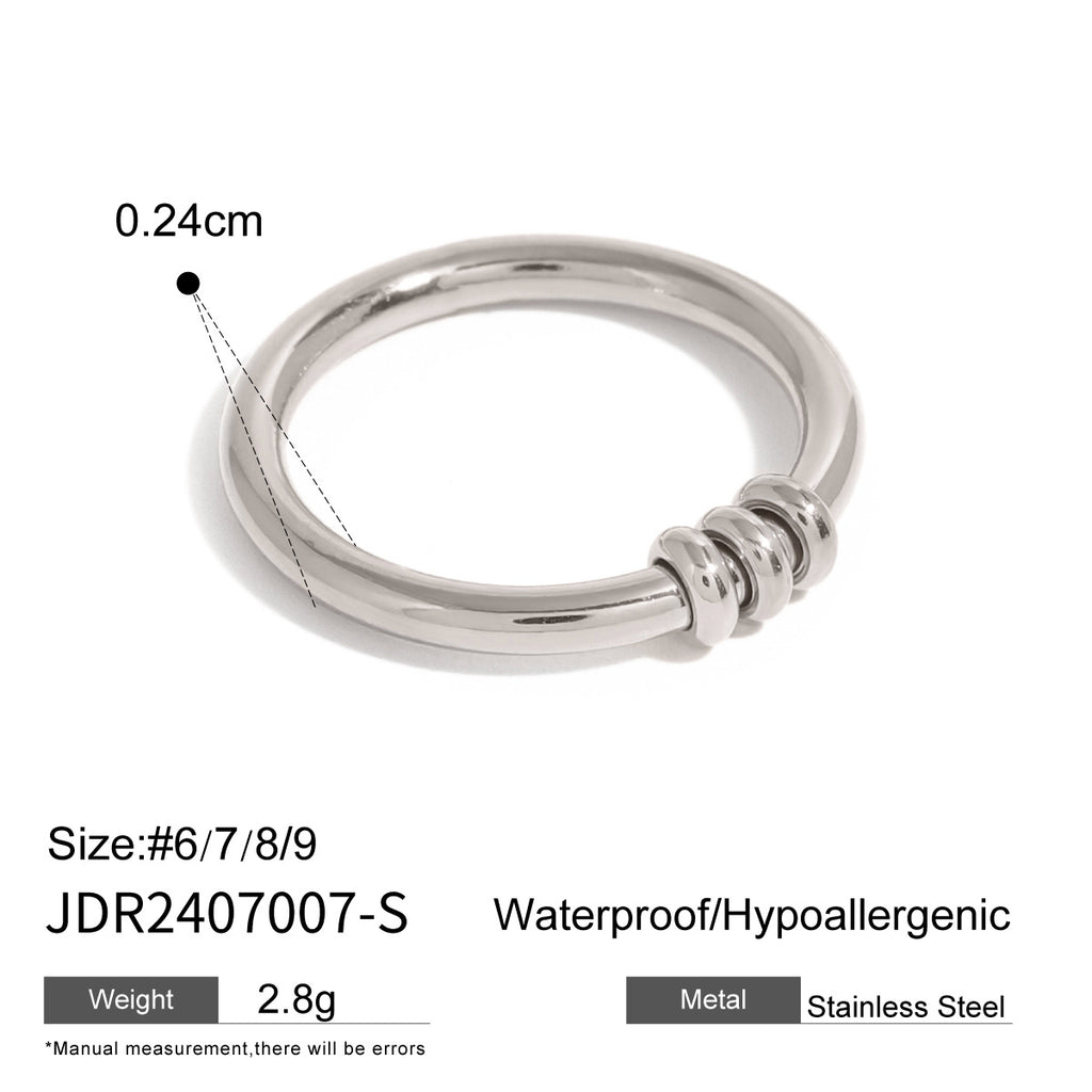 2H Stainless Steel Plain Band Ring 18k Goldware rings