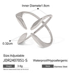 Stainless Steel Color Exaggerated Open Ring rings