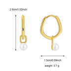 E0517 French Fashion Earrings for Women North American Modern Simple Shell Pearl Drop Earrings