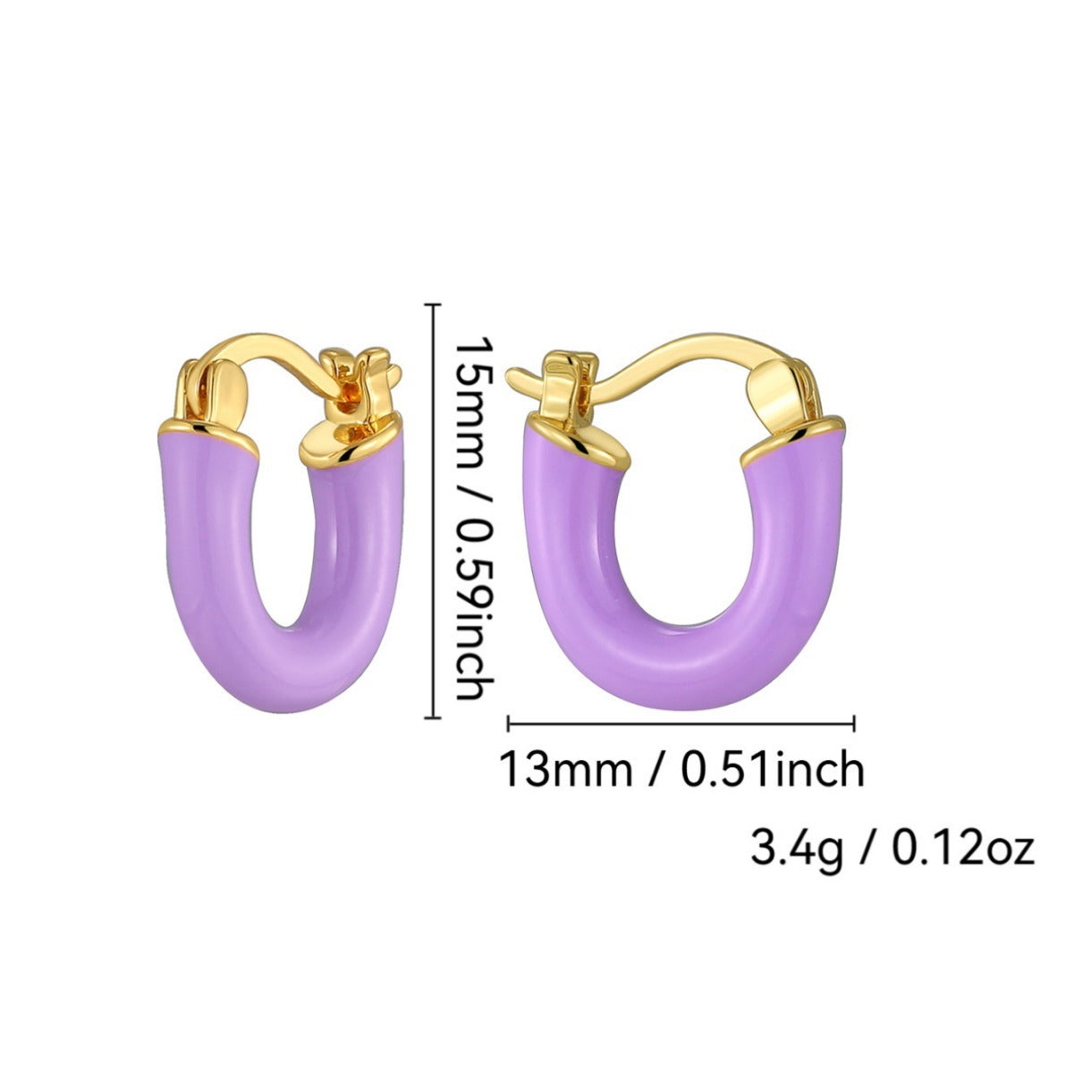 E0695 Korean Style Fashion Elegant Earrings for Women Purple Resin Cute Simple Hoop Earrings