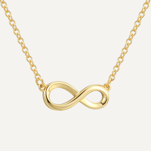 18K Gold-Plated Brass Infinity Pendant Necklace with pendant design details