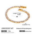 Gold-Plated Stainless Steel Bracelet with Cubic Zirconia Detail — Signature Shape — alternate product view