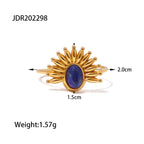 Natural Stone Ring Non-Fading Women's Stainless Steel Jewelry ring