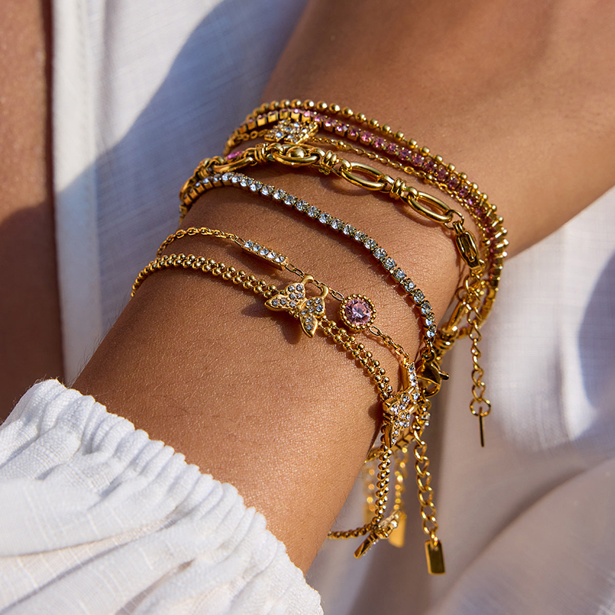 Stainless Steel Zircon Bracelet Women's Jewelry Non-Fading Jewelry