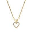 Gold-Plated Brass Heart Openwork Pendant Necklace styled for independent jewelry boutiques