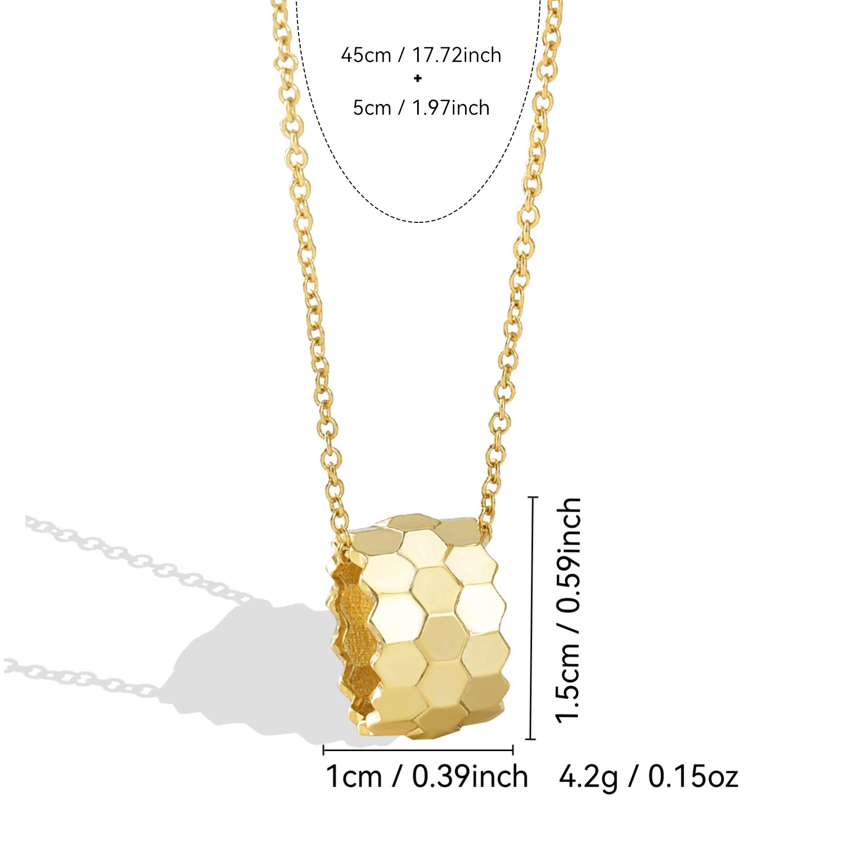 N0123 Necklace Honeycomb Transfer Bead Pendant Necklace Honeycomb Collarbone Chain Minimalist Fashion