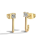 E0272 Elegant and exquisite J Stud Earrings with Shiny Zirconia, Simple and Fashionable Earrings
