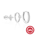 925 Sterling Silver Pure Silver Classic Hoop Earrings High-End Women's Earring Set — jewelry product photo 09 — jewelry finish and design detail
