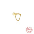 925 Sterling Silver Tassel Pearl Double Chain Ear Studs — collection product image 06