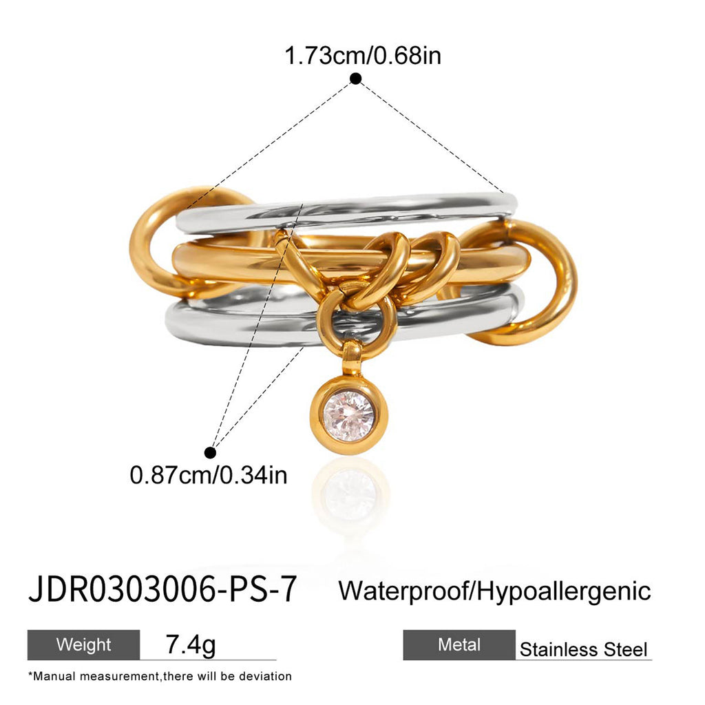 Jewelry Zircon Plain Band Multi-layer Stacking Ring Non-fading Jewelry ring