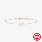 S925 Sterling Silver Double Circle Bracelet For Women Fashion