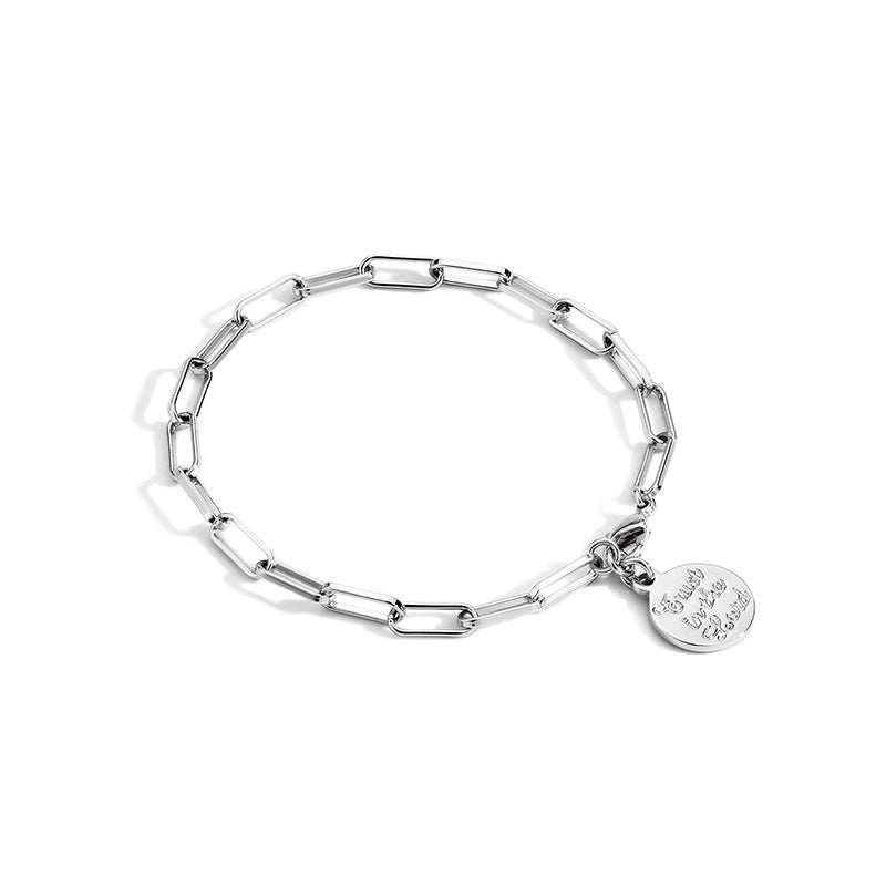 B0010 Wishing Coin Letter Couple Bracelet gold Chain Simple Gold Coin Bracelet