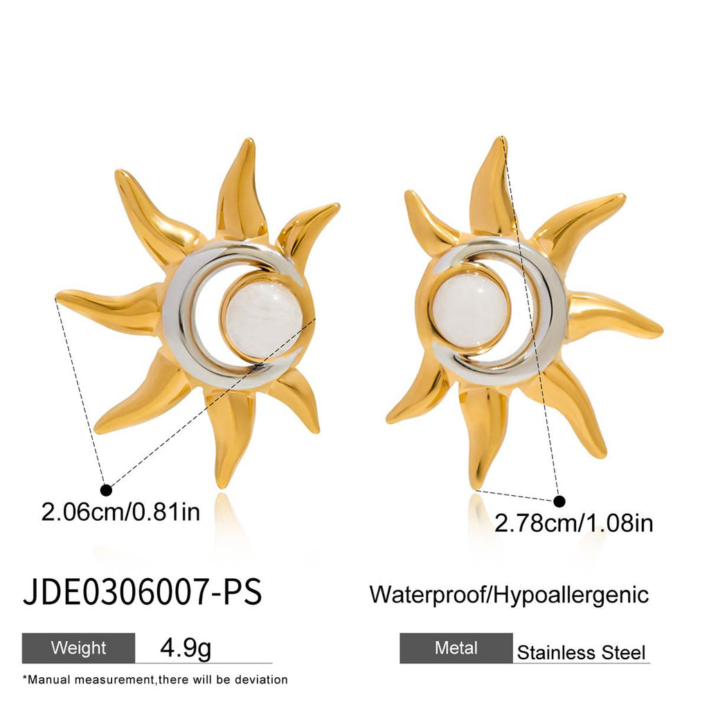 2H Original Color Block Earrings Stainless Steel Sun Jewelry