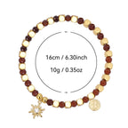 CYB0241 Maillard Copper Plating14k Gold Sunflower Zircon Beaded Bracelet