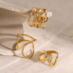 2H Non-fading Ring Female Design Gold-plated Stainless Steel Accessories