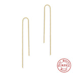 925 Sterling Silver Diamond Pentagram Tassel Ear Threads — product style photo 12