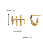 E0469 New Retro Fashion Irregular Ear Hook Women's Copper Gold-Plated Design Earrings