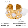 Seashell Pearl Stainless Steel Gold-Plated Necklace — alternate product view — jewelry finish and design detail