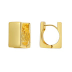 E0621 Unique Simple Versatile Geometric Square Earrings for Women Brass Gold-Plated Fashion Minimalist Ear Accessories