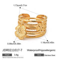 Gold-Plated Stainless Steel Layered Stacking Ring — finish and profile — jewelry finish and design detail