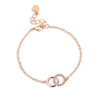 B0075 Accessories Simple Copper Gold-Plated Diamond-Studded Round Bracelet for Women with Double Rings